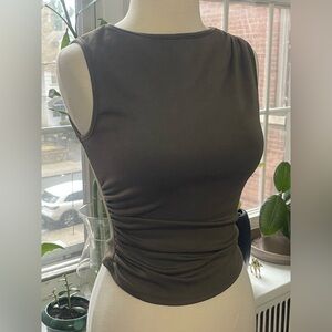 Chic Sleeveless Khaki Women's Tank Top